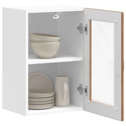 Berkfield Home Kitchen Wall Cabinet with Glass Door¬†Porto Old Wood in Brown - thumbnail 5