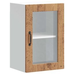 Berkfield Home Kitchen Wall Cabinet with Glass Door¬†Porto Old Wood in Brown - thumbnail 2