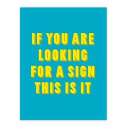 "Artery8 If You Are Looking For A Sign Modern Blue Wall Art Print - Size: W12"" x H16""" - thumbnail 1