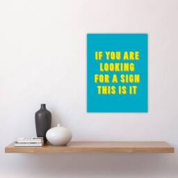 "Artery8 If You Are Looking For A Sign Modern Blue Wall Art Print - Size: W12"" x H16""" - thumbnail 4