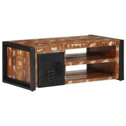 Berkfield Home Sturdy Coffee Table Multicolour 90x50x36 cm Solid Wood Reclaimed - Size: 90 x 50 x 36 cm