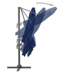 Berkfield Home Elegant Cantilever Umbrella with Aluminium Pole 3x3 m Azure Blue - thumbnail 4