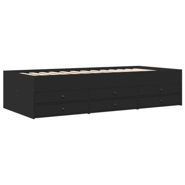 Berkfield Home Versatile Daybed with Drawers without Mattress Black 75x190 cm Sm - image 1