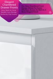 FWStyle Stora Gloss 8 Drawer Modern Chest Of Drawers Extra Deep Storage Space in White - thumbnail 4