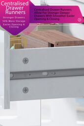 FWStyle Stora Gloss 8 Drawer Modern Chest Of Drawers Extra Deep Storage Space in White - thumbnail 3