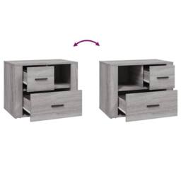 Berkfield Home Classic Bedside Cabinet Grey Sonoma 60x36x45 cm Engineered Wood - Size: 60 x 36 x 45 cm - thumbnail 9