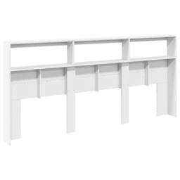 Berkfield Home Headboard Cabinet with LED White 220x17x102 cm - Size: 220 x 17 x 102 cm - thumbnail 8
