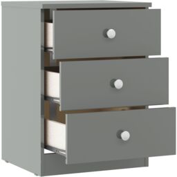 Seconique Denver 3 Drawer Bedside - Grey Gloss - thumbnail 5