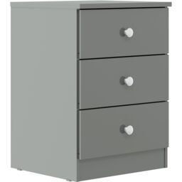 Seconique Denver 3 Drawer Bedside - Grey Gloss - thumbnail 2