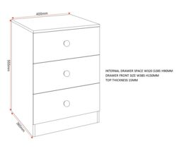 Seconique Denver 3 Drawer Bedside - Grey Gloss - thumbnail 7