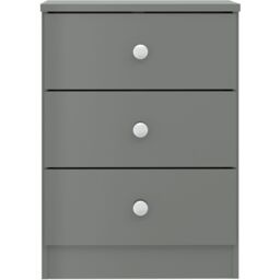 Seconique Denver 3 Drawer Bedside - Grey Gloss - thumbnail 3