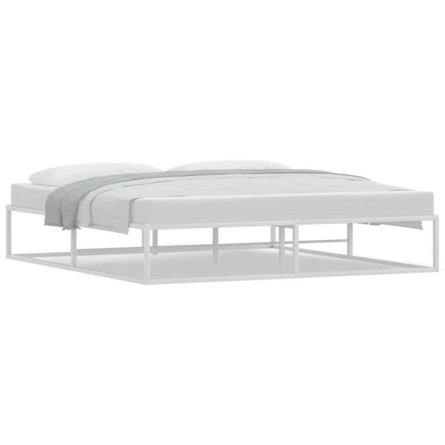 Berkfield Home Bed Frame without Mattress White 180x200 cm Super King Metal - image 1