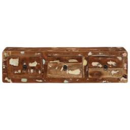 Berkfield Home Wall-mounted TV Cabinet 100x32x25 cm Solid Wood Reclaimed in Brown - Size: 100 x 32 x 25 cm - thumbnail 3