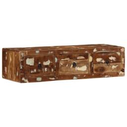 Berkfield Home Wall-mounted TV Cabinet 100x32x25 cm Solid Wood Reclaimed in Brown - Size: 100 x 32 x 25 cm - thumbnail 2