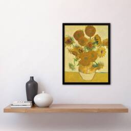 Artery8 Vincent van Gogh Framed Wall Art Sunflowers 1888 Floral Painting in Yellow - Size: A4 - thumbnail 2