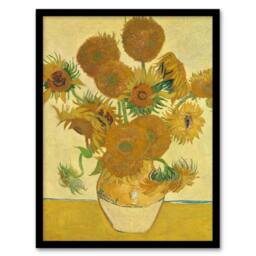 Artery8 Vincent van Gogh Framed Wall Art Sunflowers 1888 Floral Painting in Yellow - Size: A4 - thumbnail 1