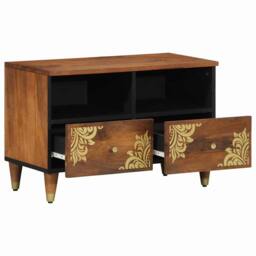 Berkfield Home TV Cabinet 70x33x46 cm Solid Wood Mango in Brown - Size: 70 x 33 x 46 cm