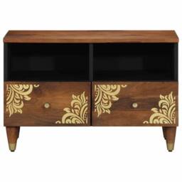 Berkfield Home TV Cabinet 70x33x46 cm Solid Wood Mango in Brown - Size: 70 x 33 x 46 cm - thumbnail 3