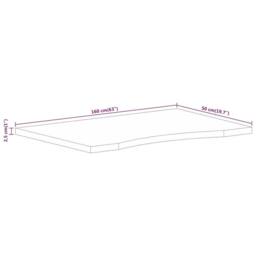 Berkfield Home Beautiful Desk Top with Curve 160x50x2.5 cm Solid Wood Rough Mango in Brown - thumbnail 8