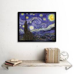 "Artery8 Vincent Van Gogh Starry Night Old Master Painting Framed Art Print in Blue - Size: W12"" x H16""" - thumbnail 2