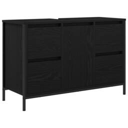 Berkfield Home 3 Piece Bathroom Furniture Set - Black Oak Engineered Wood - thumbnail 6