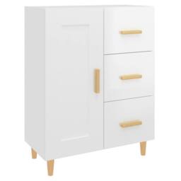 Berkfield Home Sideboard High Gloss White 69.5x34x90 cm Engineered Wood - thumbnail 1
