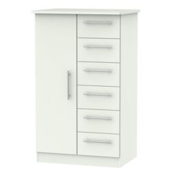Ready Assembled 2 U Carlton 1 Door 5 Drawer Kids Robe (Ready Assembled) in White - Size: Large - thumbnail 8