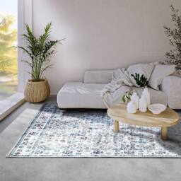 THE RUGS Saveh Shortpile Rug & Runner Oriental Style Polyester Rug in Blue - Size: 80 cm x 150 cm - thumbnail 6