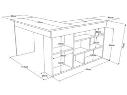 Vente-unique Corner Desk With Storage - Anthracite & Natural - LILEUL in Grey - thumbnail 6