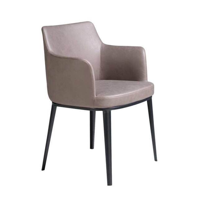 Angel Cerda Model Mink Fabric Dining Chair with Armrests and in Grey - image 1