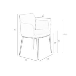 Angel Cerda Model Mink Fabric Dining Chair with Armrests and in Grey - thumbnail 7