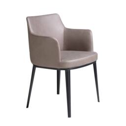 Angel Cerda Model Mink Fabric Dining Chair with Armrests and in Grey - thumbnail 1
