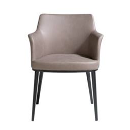 Angel Cerda Model Mink Fabric Dining Chair with Armrests and in Grey - thumbnail 2