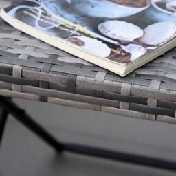 STILVORA Folding Square Table with Rattan Top in Grey - thumbnail 8