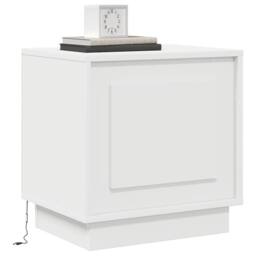 Berkfield Home White Bedside Cabinets with LED Lights 2 pcs White 44x34, 5x45 cm - thumbnail 1