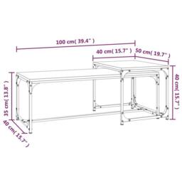 Berkfield Home Sturdy Coffee Tables 2 pcs Brown Oak Engineered Wood - thumbnail 9