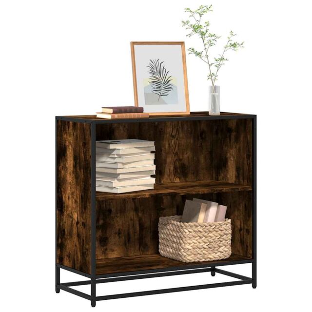 Berkfield Home Book Cabinet Smoked Oak 80.5x35x76 cm Engineered Wood in Brown - image 1