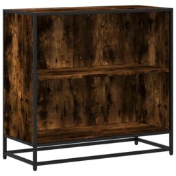 Berkfield Home Book Cabinet Smoked Oak 80.5x35x76 cm Engineered Wood in Brown - thumbnail 2