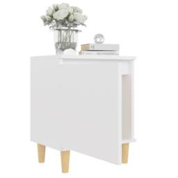 Berkfield Home Bed Cabinet with Solid Wood Legs White 40x30x50 cm - Size: 40 x 30 x 50 cm - thumbnail 4