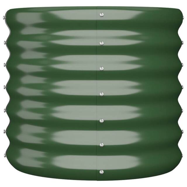 Berkfield Home Durable Garden Planter Powder-coated Steel 40x40x36 cm Green - Size: 40 x 40 x 36 cm - image 1