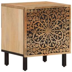 Berkfield Home Bedside Cabinets 2 pcs 40x33x46 cm Solid Wood Mango in Brown - Size: 40 x 33 x 46 cm - thumbnail 5