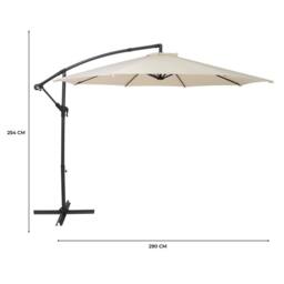Monstershop Cantilever Parasol 3m - Cream in Beige - thumbnail 5