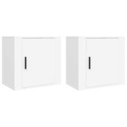 Berkfield Home Wall-mounted Bedside Cabinets 2 pcs White 50x30x47 cm - Size: 50 x 30 x 47 cm - thumbnail 1