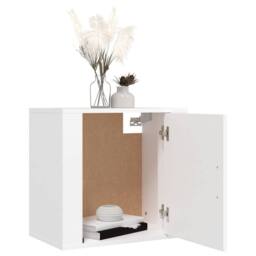 Berkfield Home Wall-mounted Bedside Cabinets 2 pcs White 50x30x47 cm - Size: 50 x 30 x 47 cm - thumbnail 4