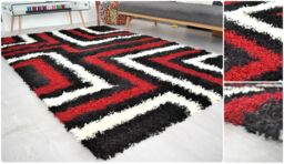 Bravich LTD Thick Shaggy Tides Rug - California in Red - Size: 60 cm x 230 cm - thumbnail 2