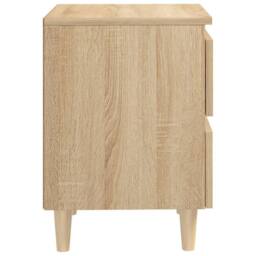 Berkfield Home Bed Cabinets & Solid Pinewood Legs 2 pcs Sonoma Oak 40x35x50 cm in Brown - Size: 40 x 35 x 50 cm - thumbnail 5