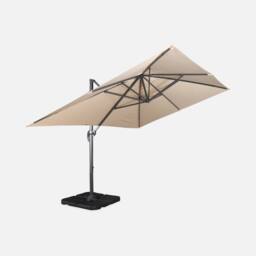 sweeek 3x4m Offset Rectangular Parasol With 50x50cm Weighted Slabs in Beige - Size: 50x50 cm - thumbnail 3