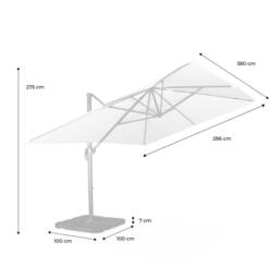 sweeek 3x4m Offset Rectangular Parasol With 50x50cm Weighted Slabs in Beige - Size: 50x50 cm - thumbnail 5