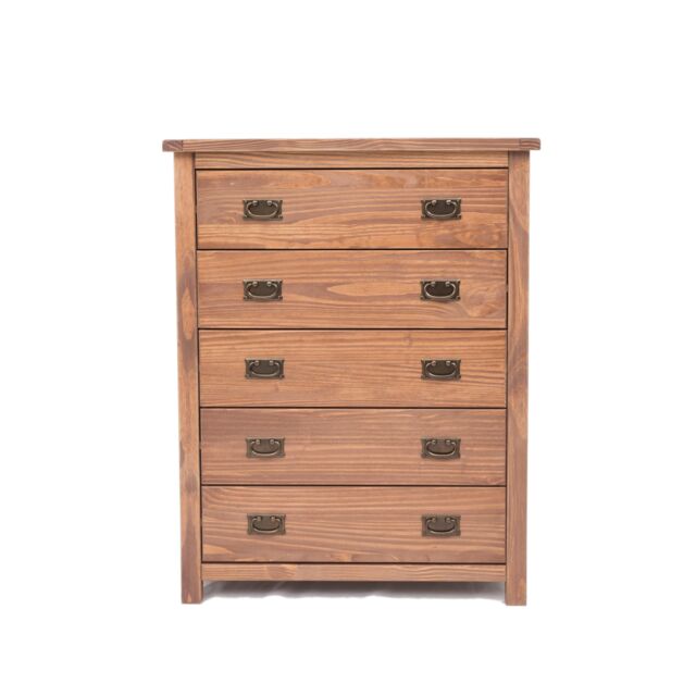 Cabinet Bits Padua 5 Drawer Chest of Drawers Bras Drop Handle in Brown - image 1