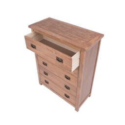 Cabinet Bits Padua 5 Drawer Chest of Drawers Bras Drop Handle in Brown - thumbnail 4